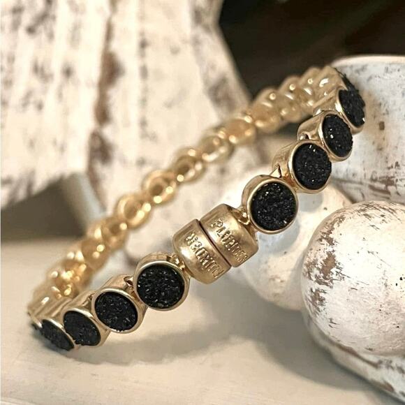 New Plunder “Cliff” Black Druzy Magnetic Bangle Bracelet (7.5”) - Picture 5 of 5